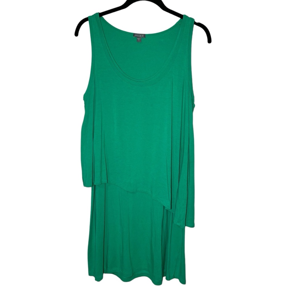 Lilla P Green Asymmetric Tank Mini Dress